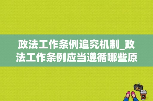 政法工作条例追究机制_政法工作条例应当遵循哪些原则